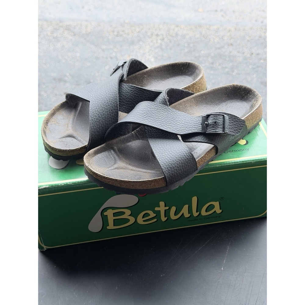 Betula by‎ Birkenstock Black Leather Sandals Size 36 EU Made in Germany